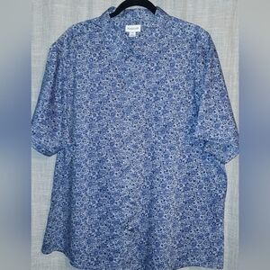 Murano silm fit XL Blue Floral Design Button-Up Shirt